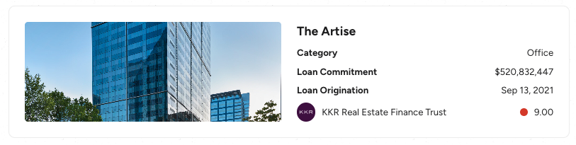 The Artise property card from Atrium
