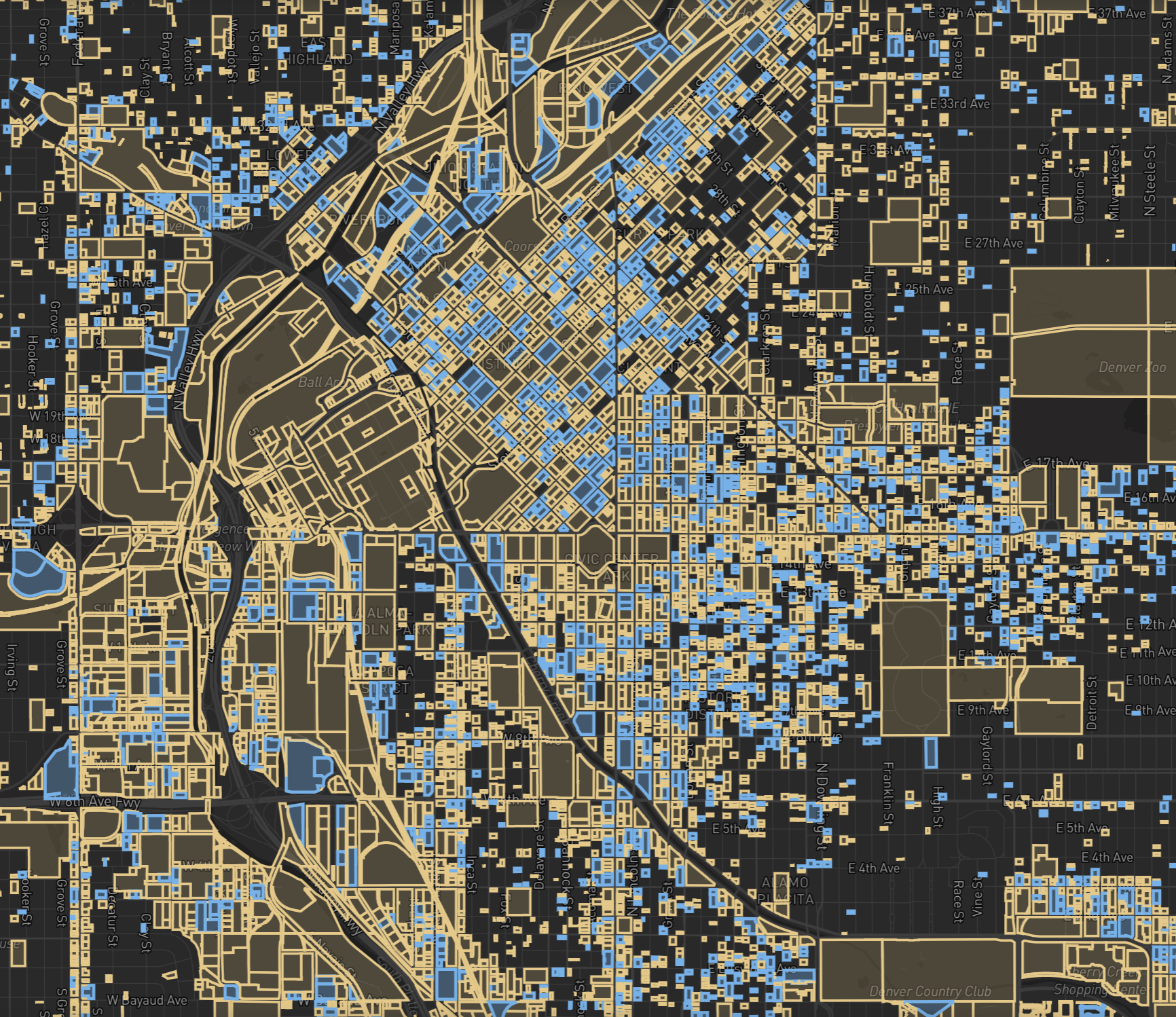 Denver parcel map showing loan-level data on every property