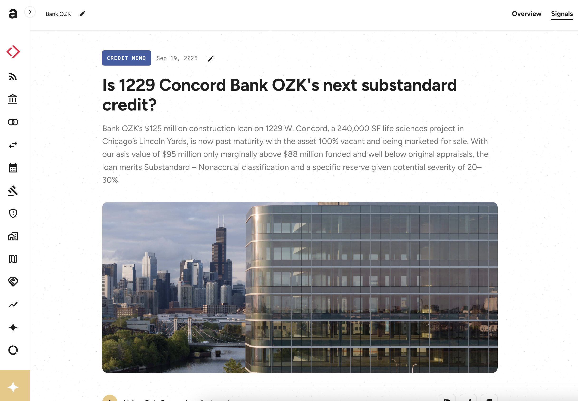 Bank OZK Concord credit memo