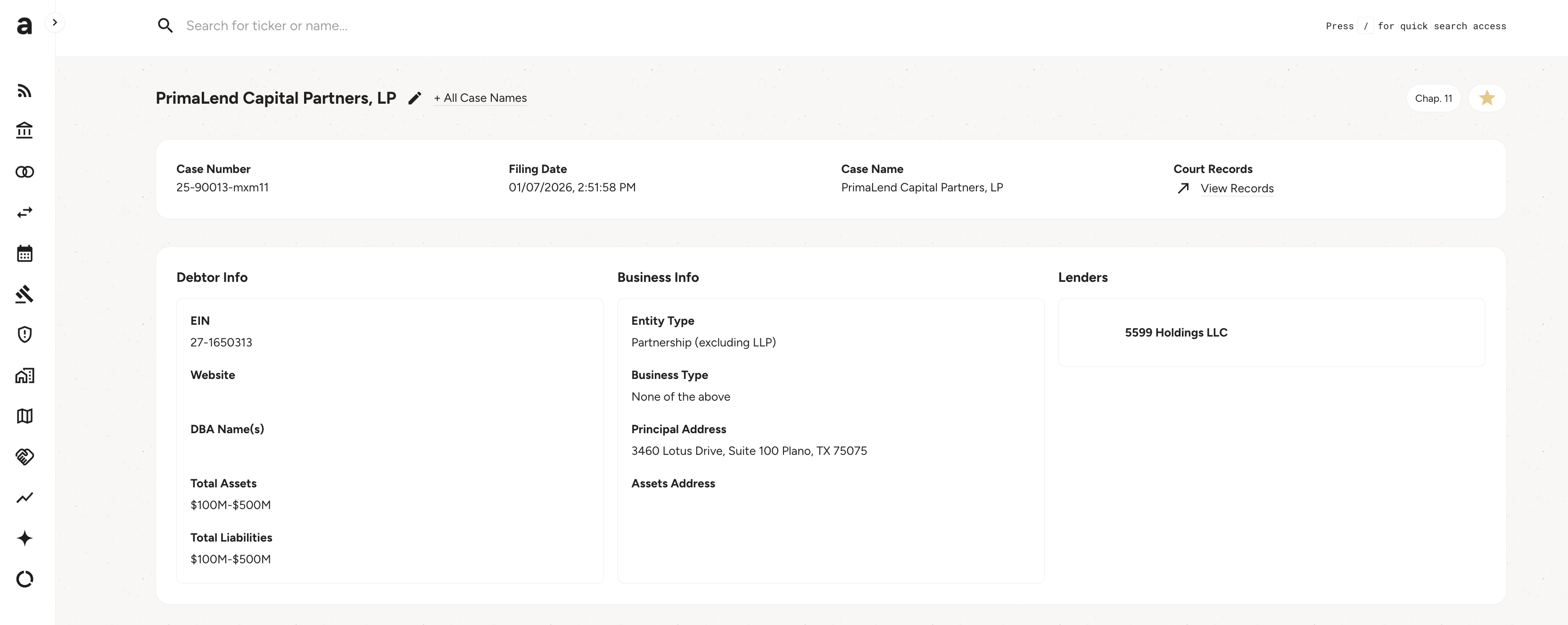 Credit signals and distress tracker